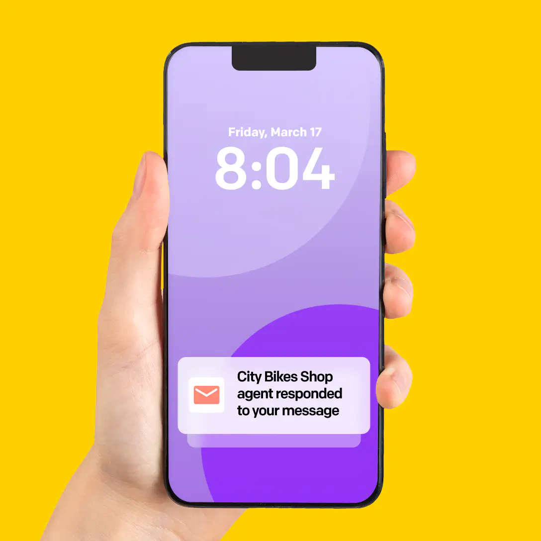 Illustration of the notification in a customer’s phone