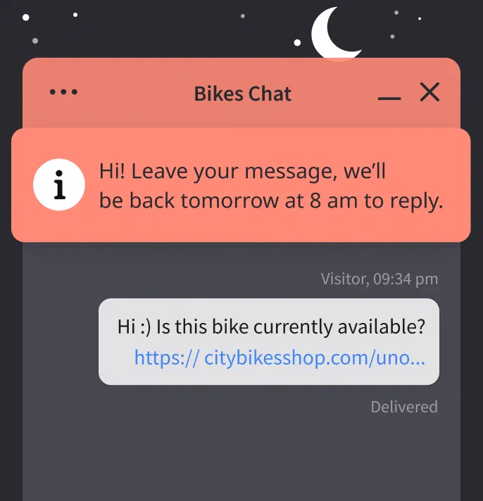 LiveChat® dashboard with a product recommendation sent asynchronously to a customer by support agent
