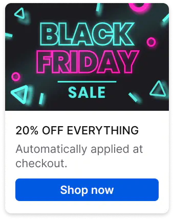 LiveChat® campaign template that offers a discount on every item
