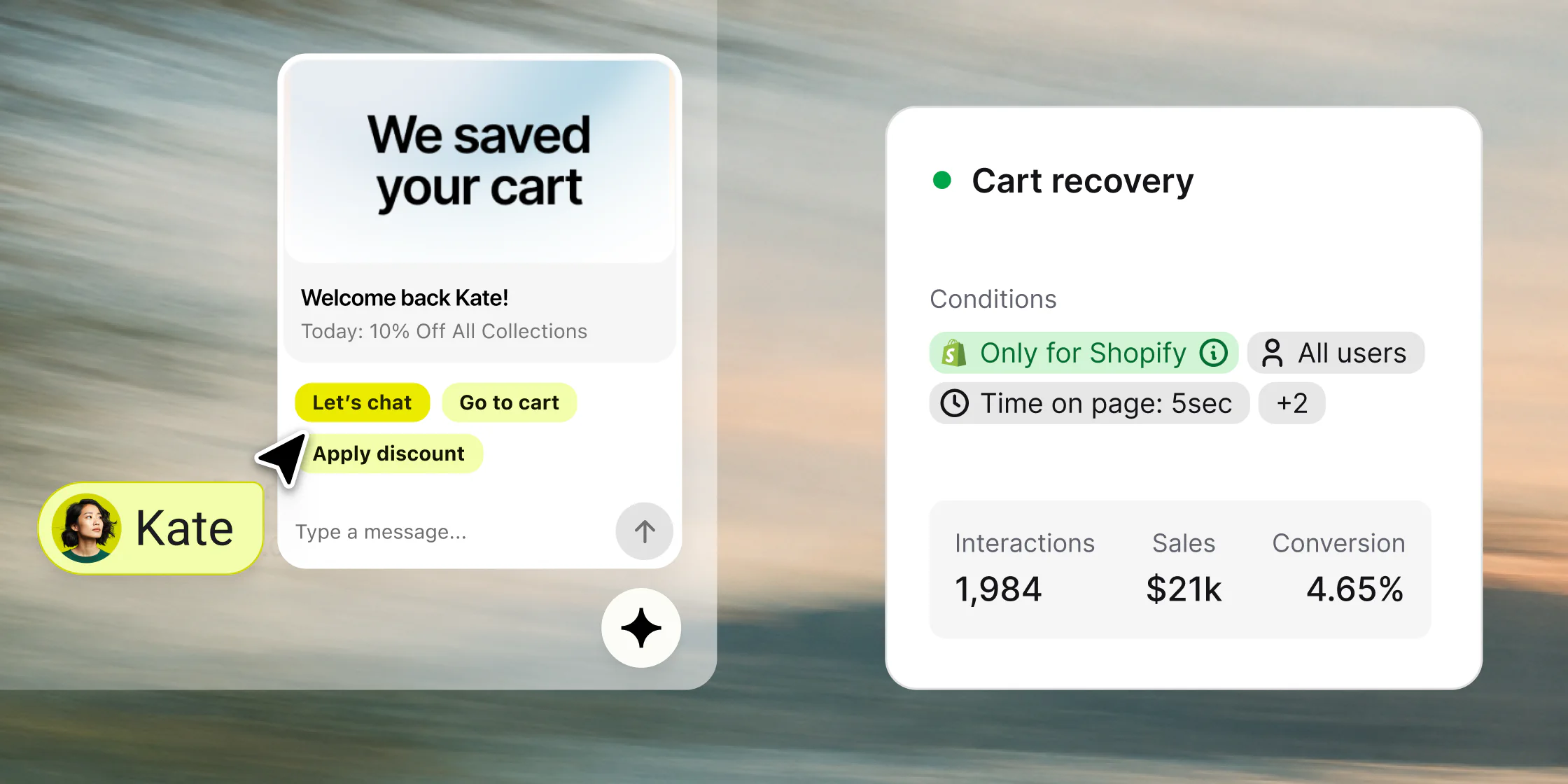 A cart recovery chat campaign and its performance
