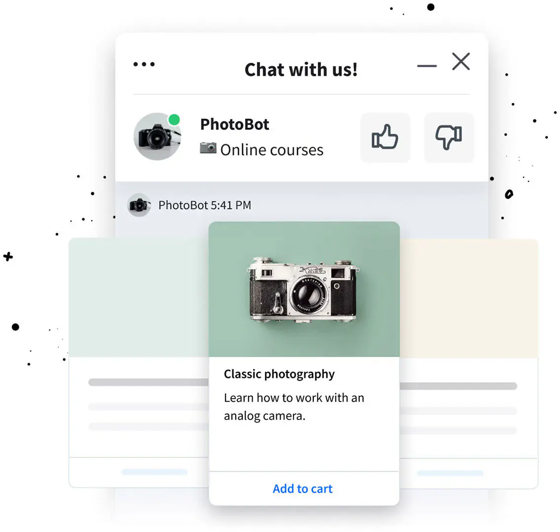 Chat bot rich messages for LiveChat integration - carousel