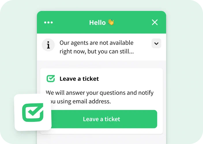 Screenshot of the HelpDesk.com in the LiveChat®’s chat widget