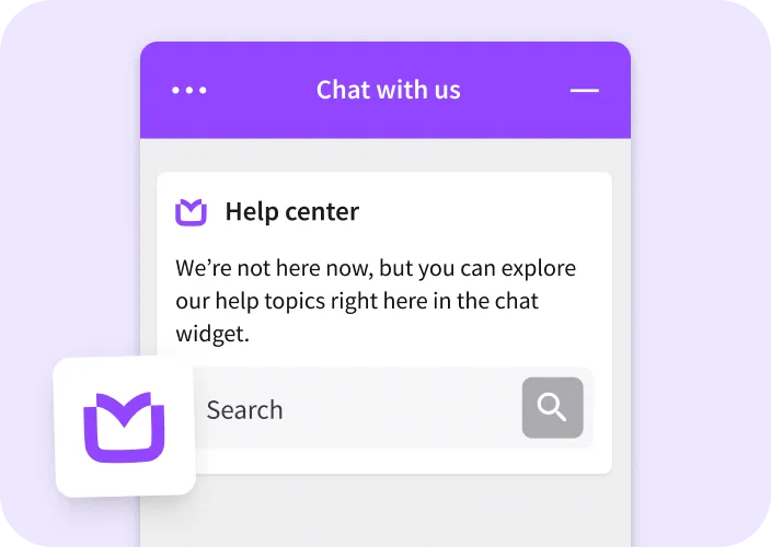 Screenshot of the KnowledgeBase in the LiveChat®’s chat widget