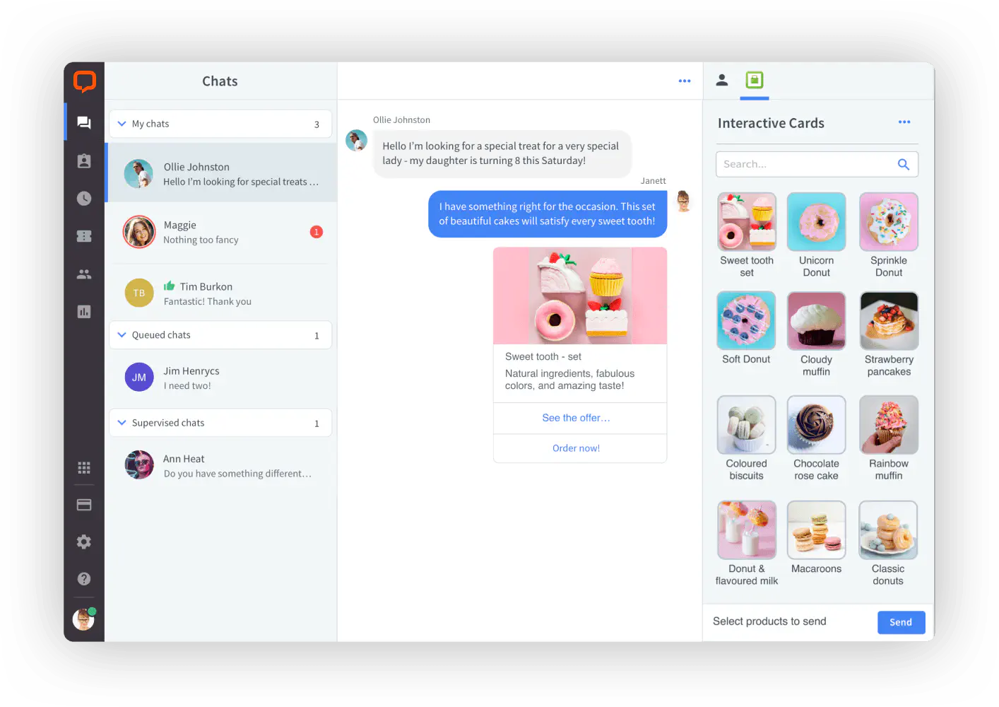Customer service app by LiveChat