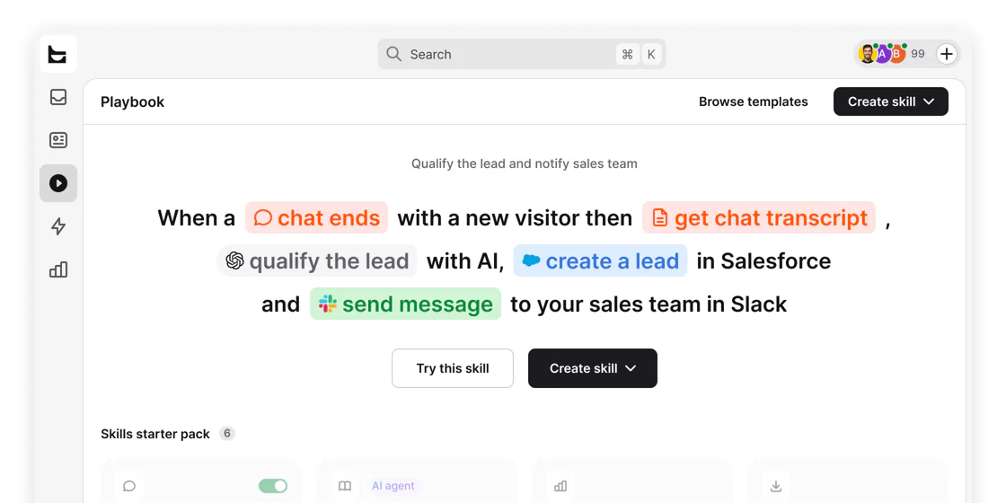 Text workflow builder for automating steps around customer conversations