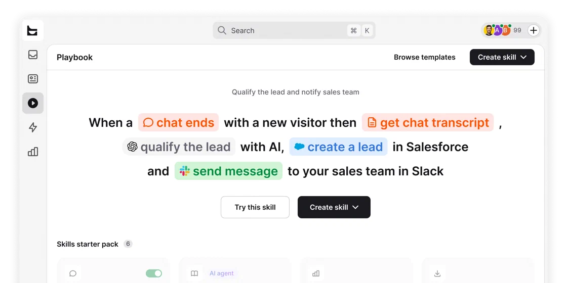 Text workflow builder for automating steps around customer conversations