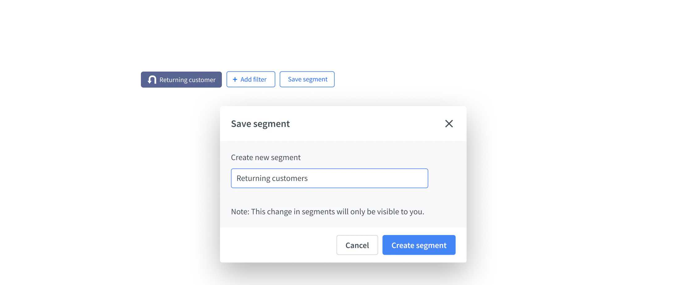 Custom segments
