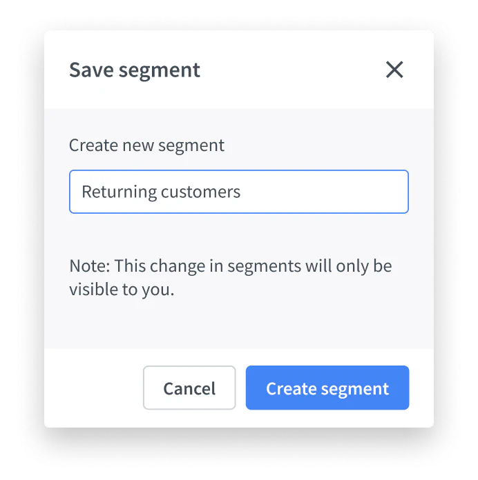 Custom segments
