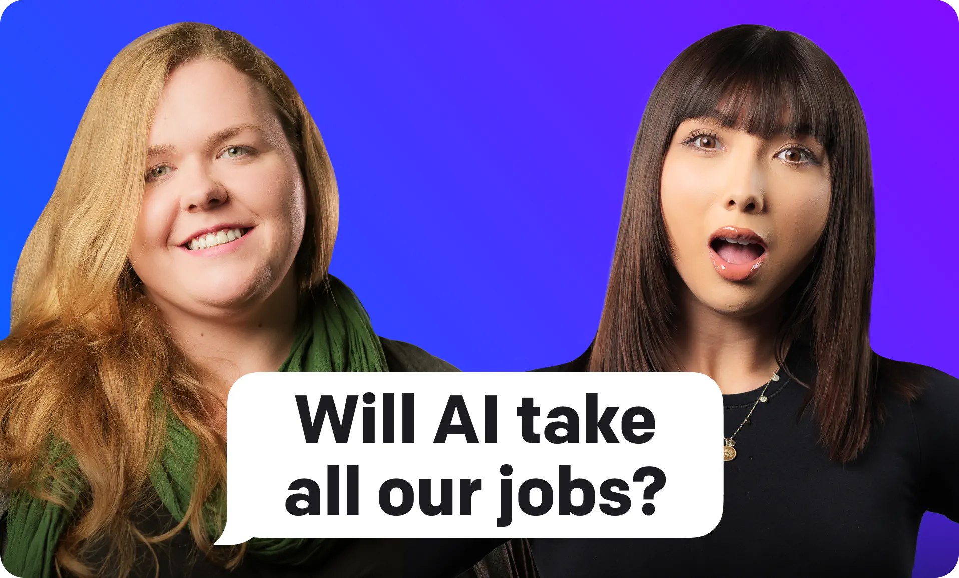 Two people in a conversation about AI taking jobs
