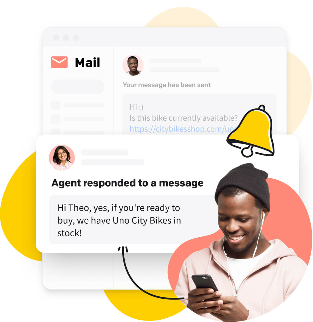 A LiveChat agent following up with a customer who sent a message earlier