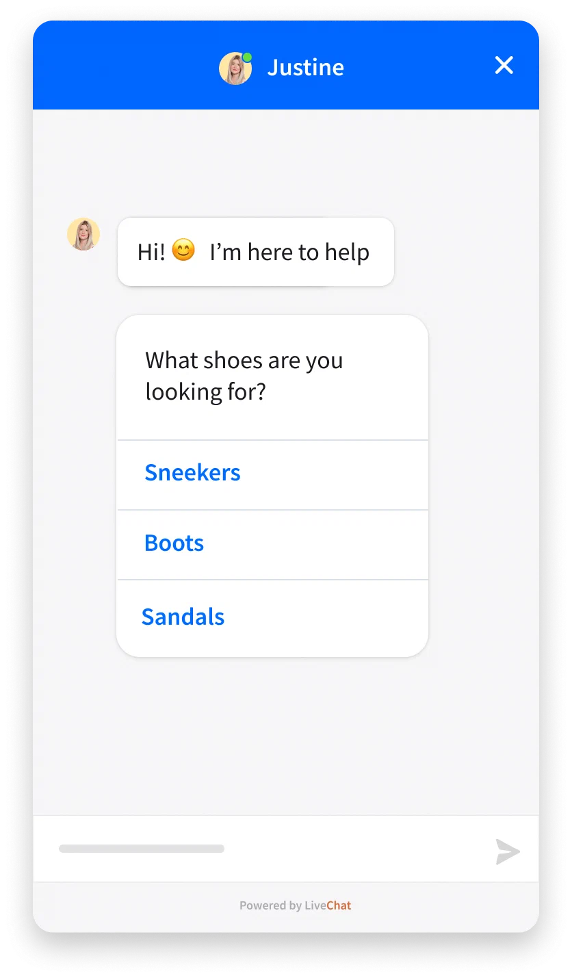 Rich message with a button