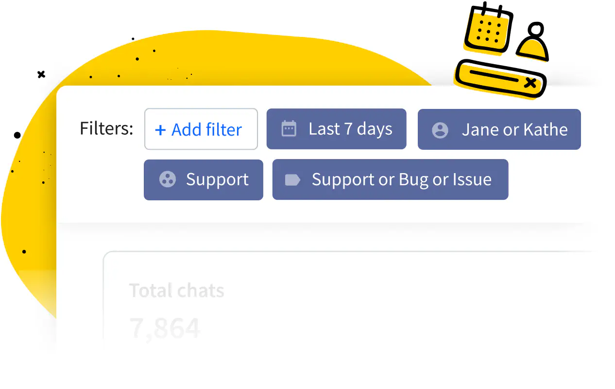 Filters view in LiveChat