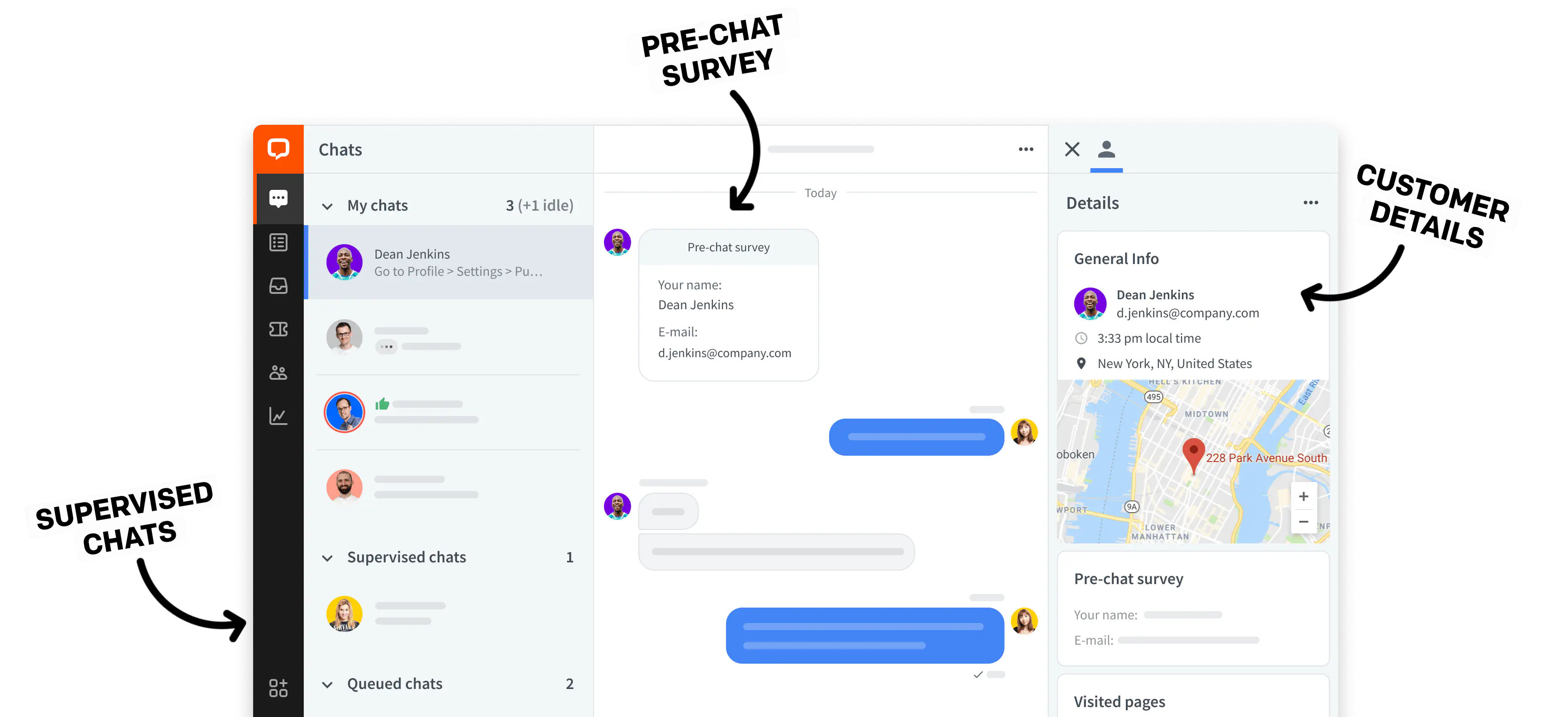 LiveChat's app view