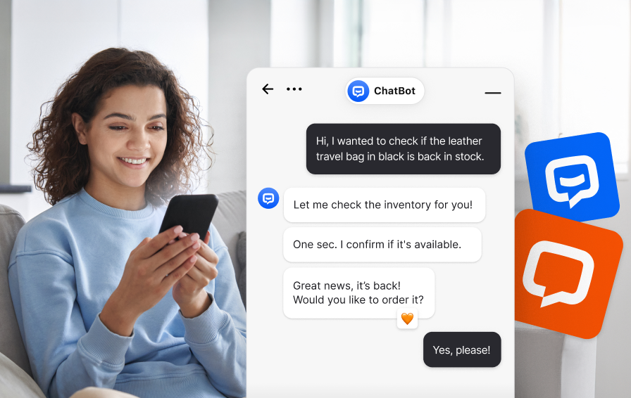 AI chatbot helping a customer on LiveChat.