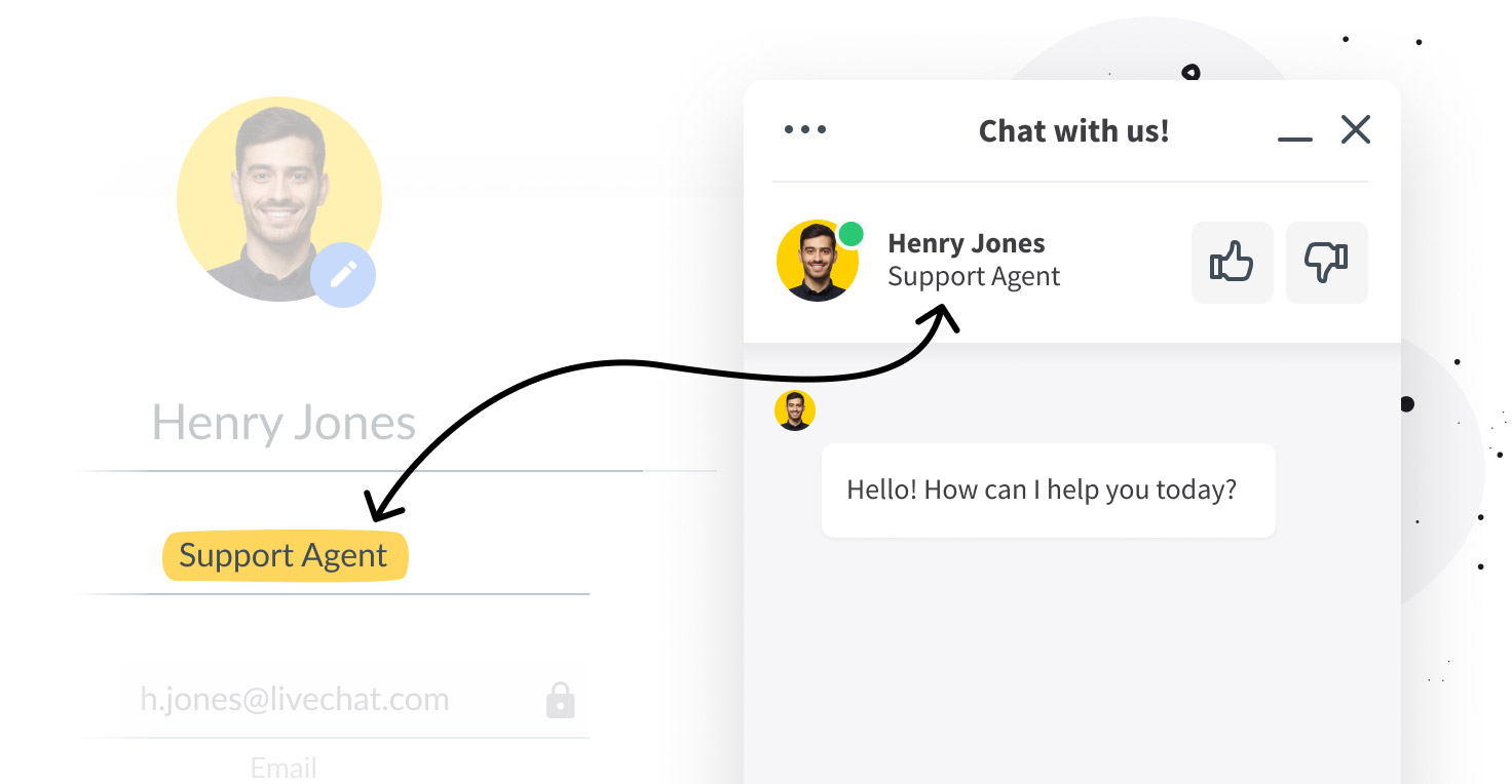 Displaying job title in LiveChat app