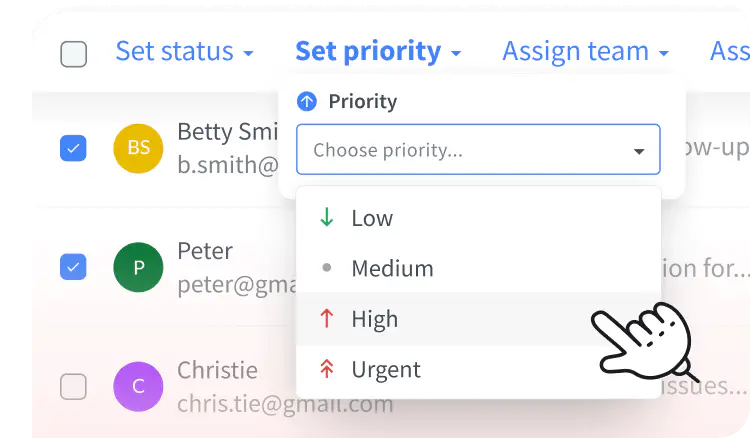 Visualization of bulk actions enabling users to manage numerous tickets at the same time in the HelpDesk app