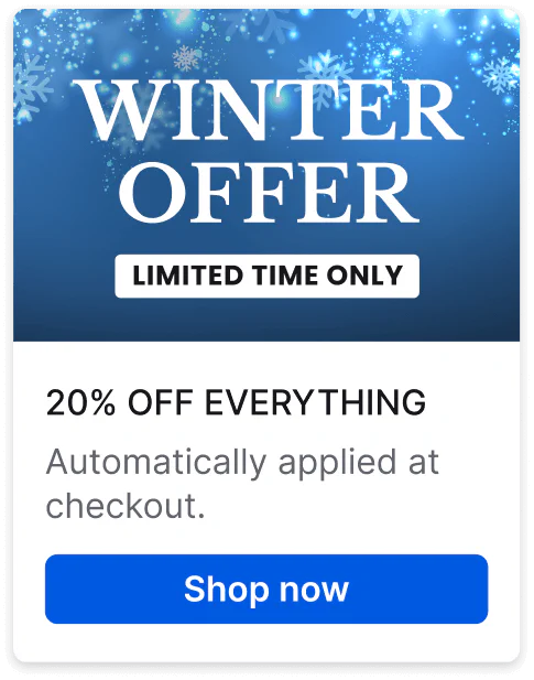 LiveChat® campaign template that offers a discount on every item