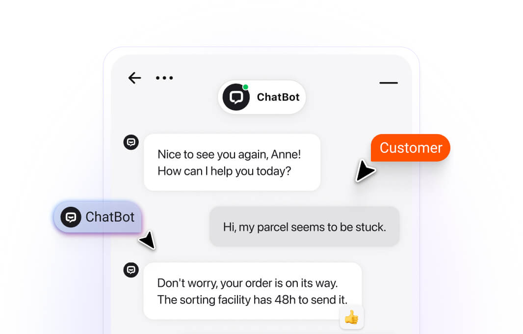 AI chatbot providing automated responses to customer inquiries on WhatsApp Business website