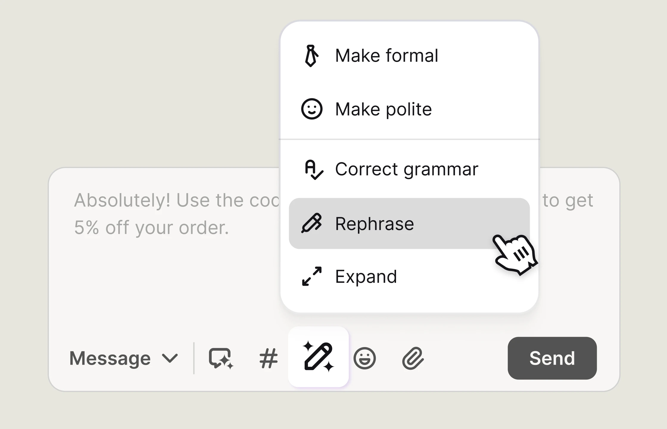 An example of Text enhancement by Copilot works.