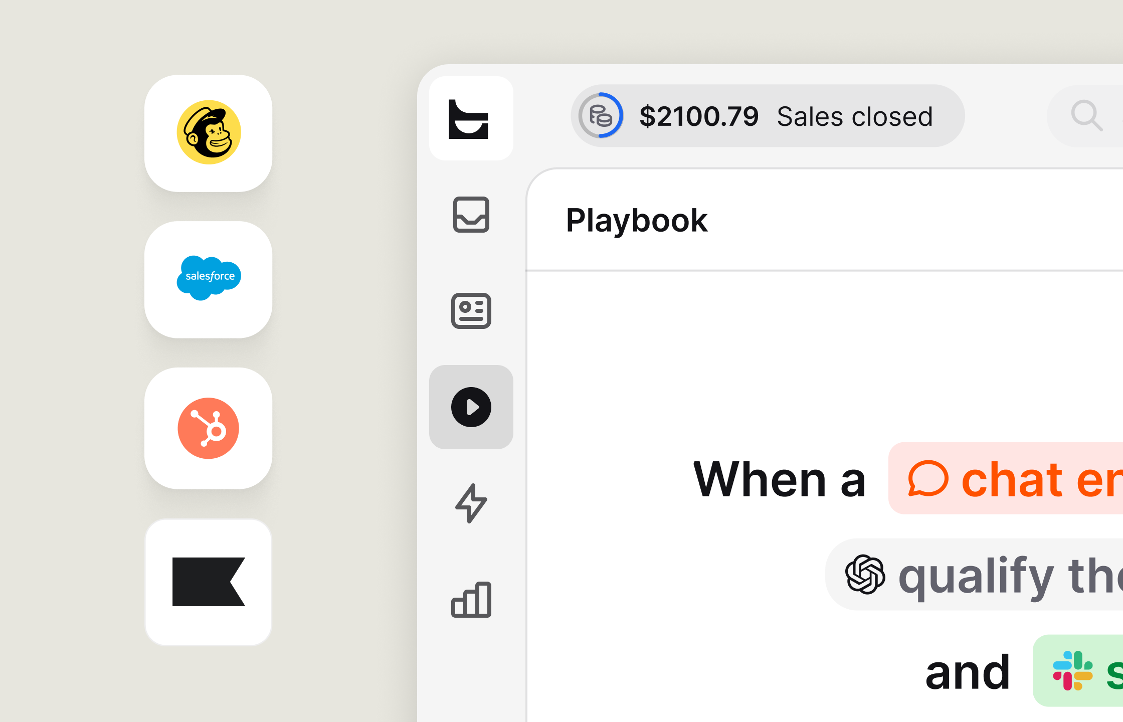 A preview of third-party integrations available in the CRM integrations app category.