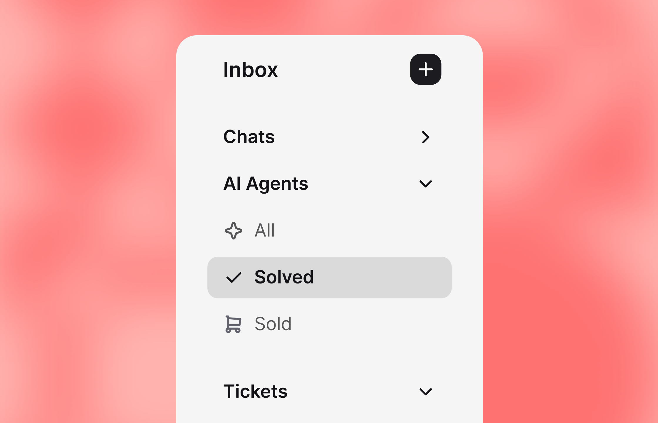 A preview of conversation views in the live chat by Text Inbox.