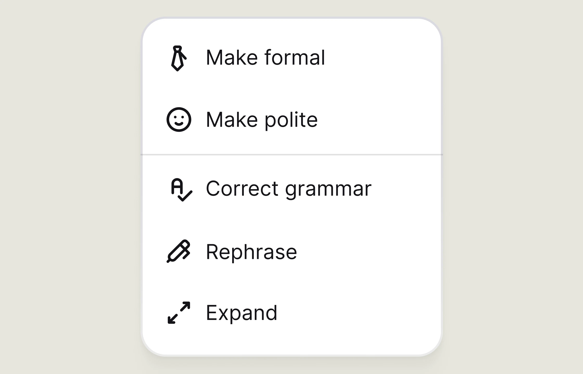 AI Assist writing controls in the live chat by Text Inbox.