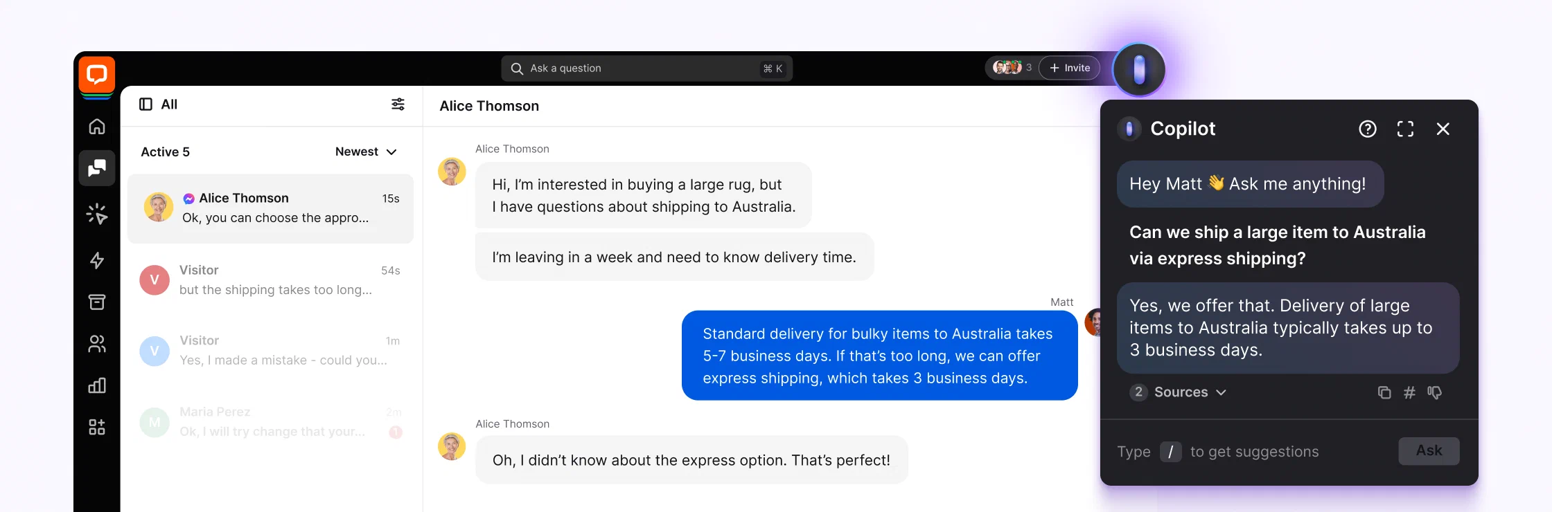 Service de chatbot IA pour le support client, aidant à planifier des réunions et à fournir une assistance.