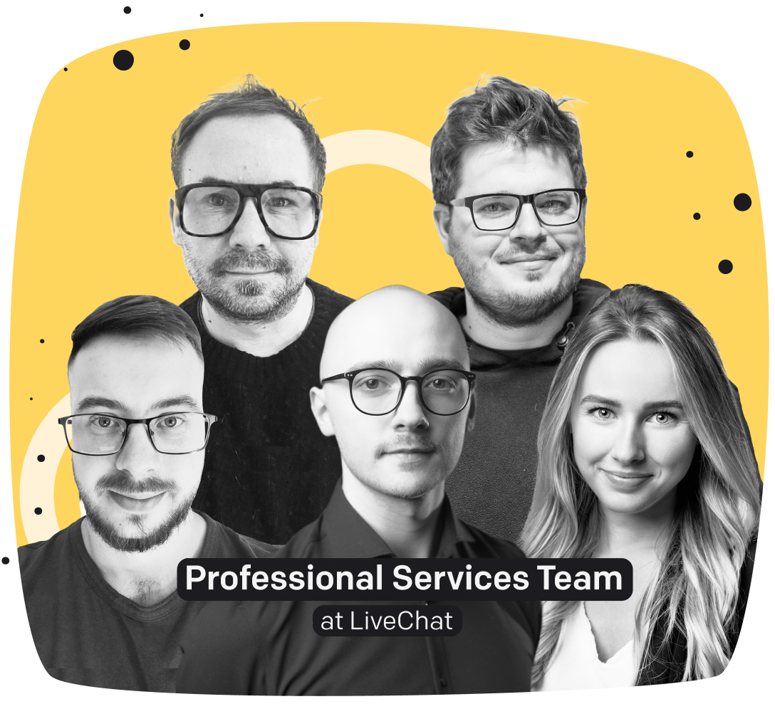 Illustration of the Professional Services Team at LiveChat Software