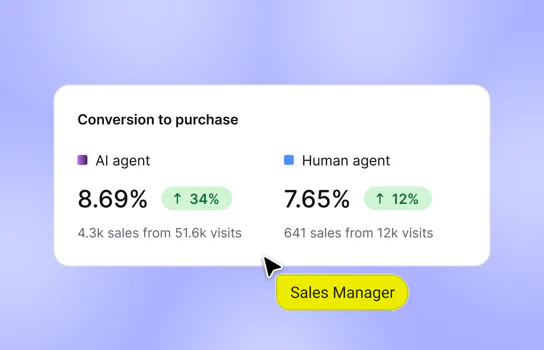 Text report comparing conversions and response times across the team