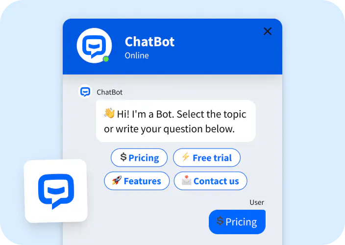 Screenshot of the ChatBot’s widget