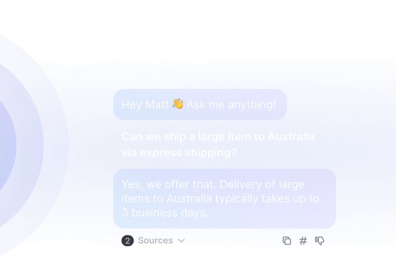AI Copilot interface showing AI assistance for agents to draft replies and speed up responses