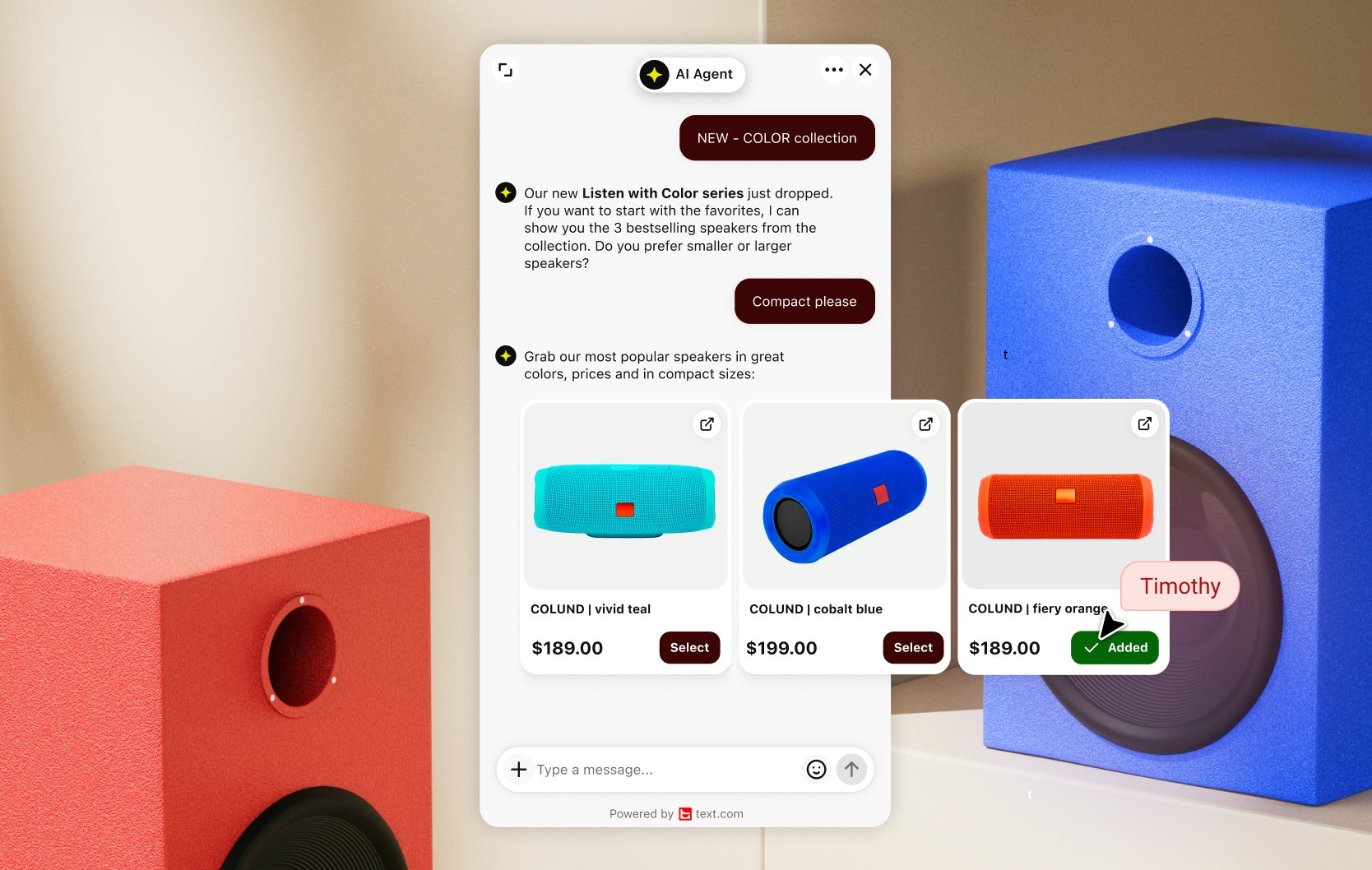 AI Agent recommending products in chat on a Magento site