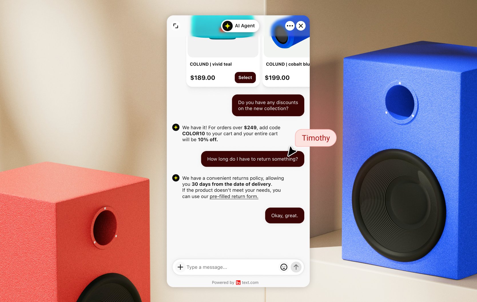 Product details and add to cart in chat on a Magento site