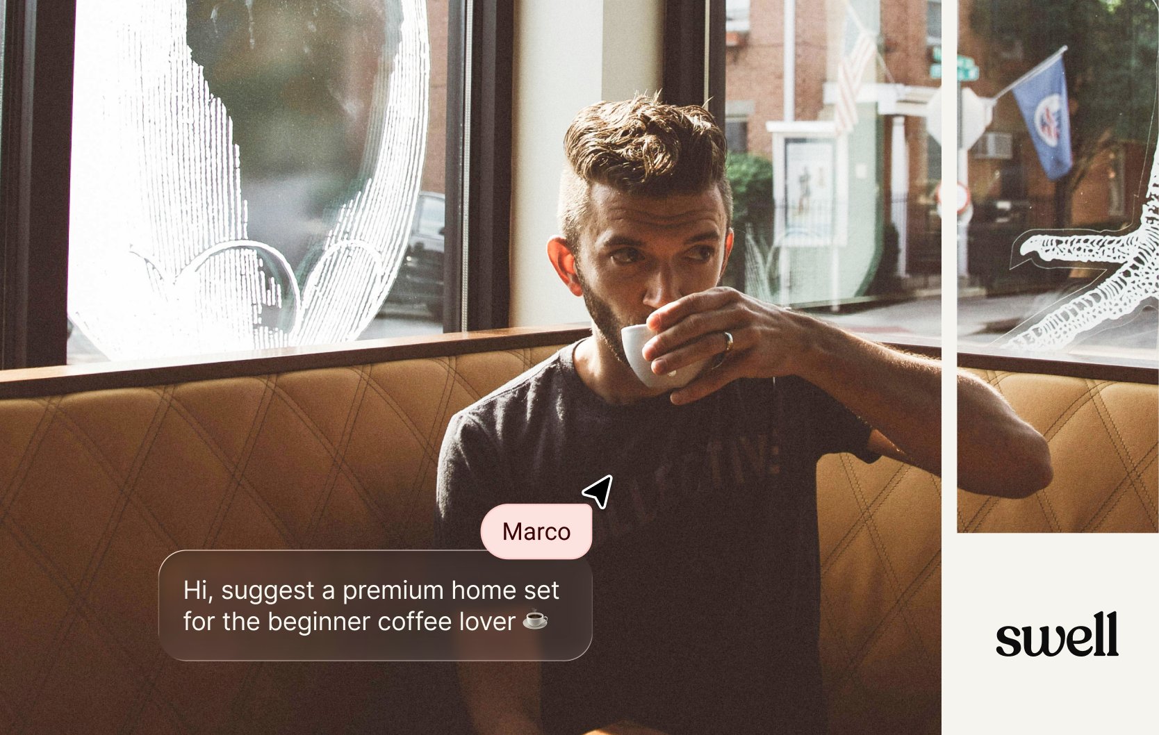 Swell shopper chatting with a Text AI Agent