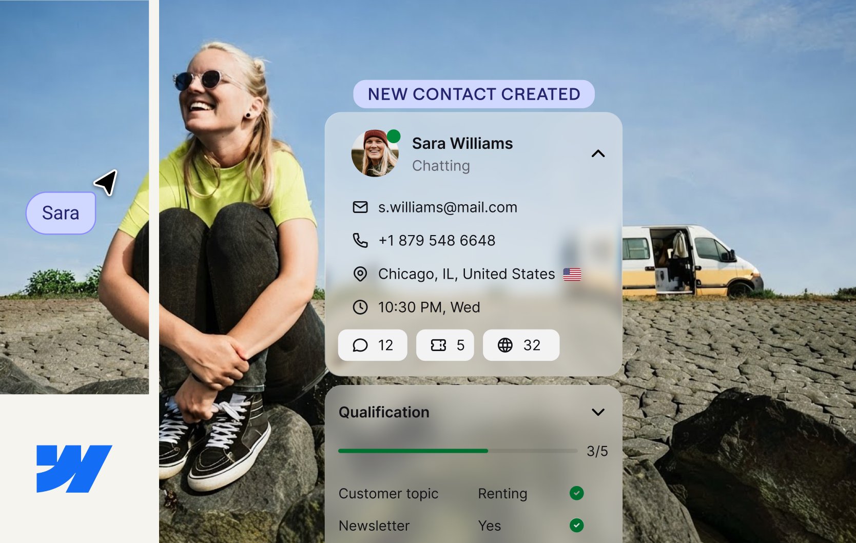 Webflow shopper chatting with a Text AI Agent