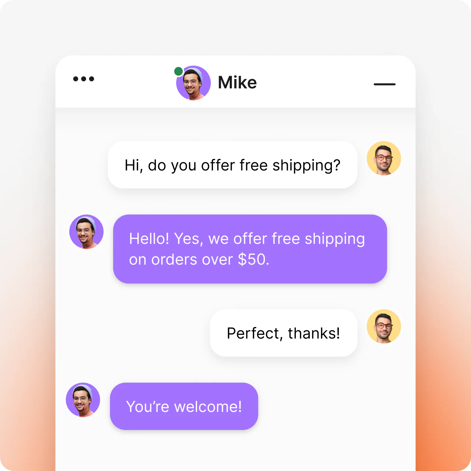 The look of the LiveChat® widget on a website and the look of the LiveChat® application from the inside.