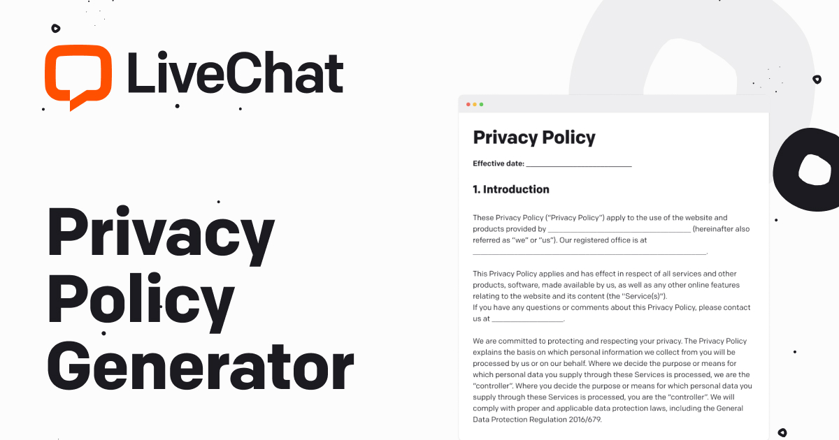 Free Privacy Policy Generator Livechat Tools