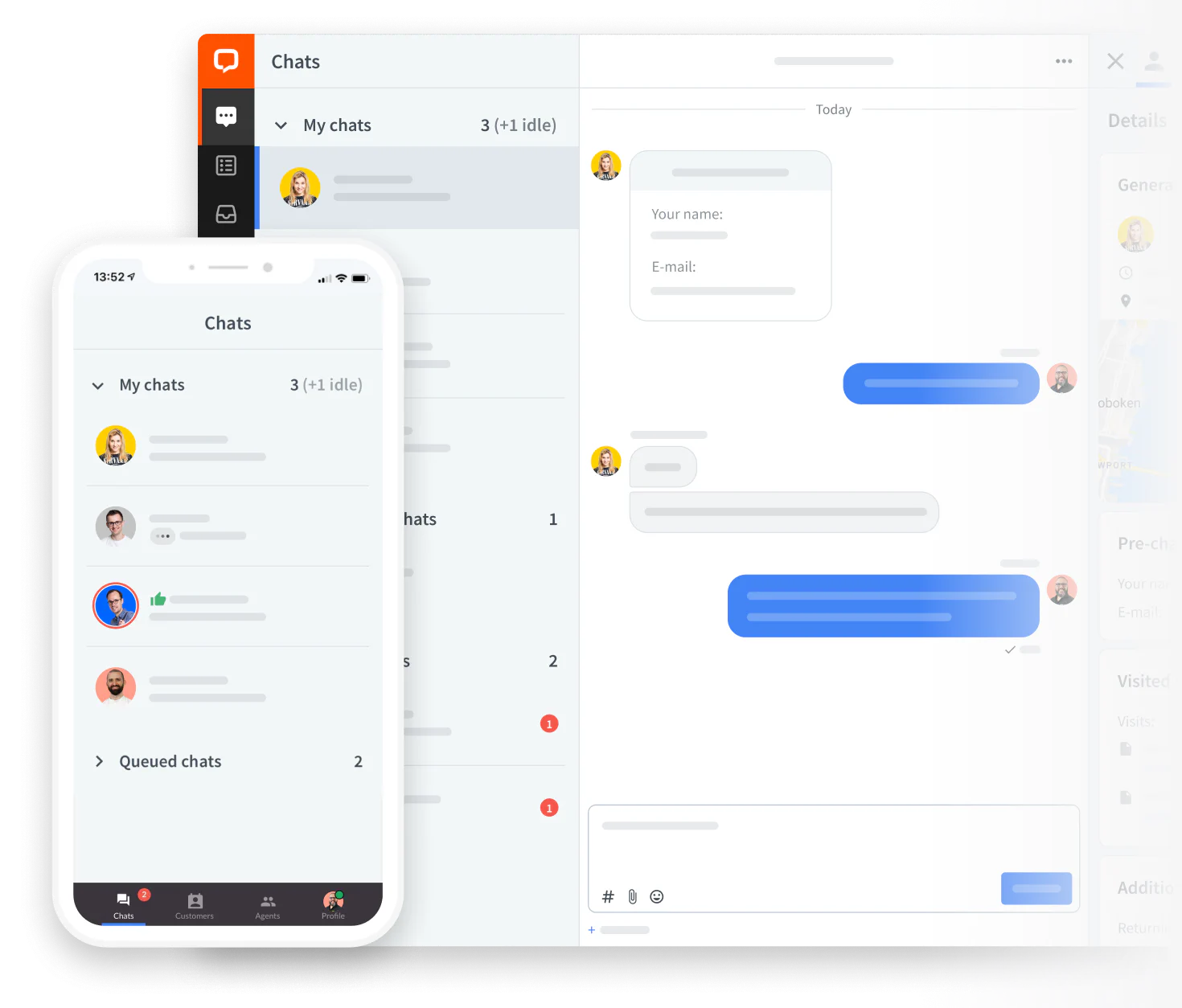 LiveChat® applications view