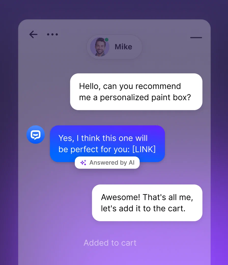 AI live chat view
