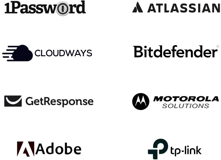 These software brands already use LiveChat: Adobe, Atlassian, 1Password, TP Link, Motorola, and more