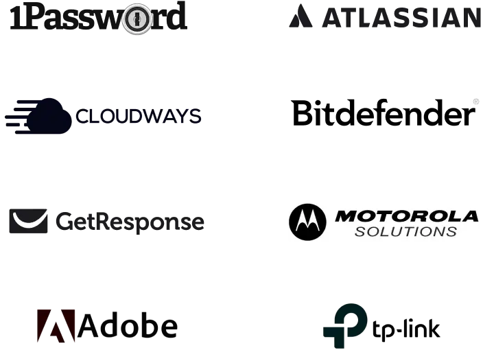 These software brands already use LiveChat®: Adobe, Atlassian, 1Password, TP Link, Motorola, and more