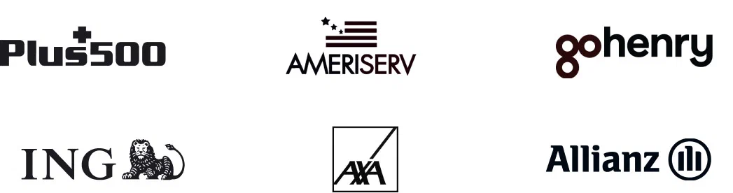 Logos of LiveChat® customers from finance industry