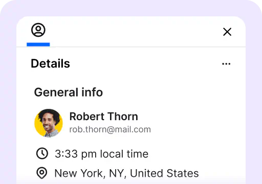 General info is one of the areas available in the customer details tab inside the Archives section of the LiveChat agent app. It's where you see the name, email, time zone, and customer location.