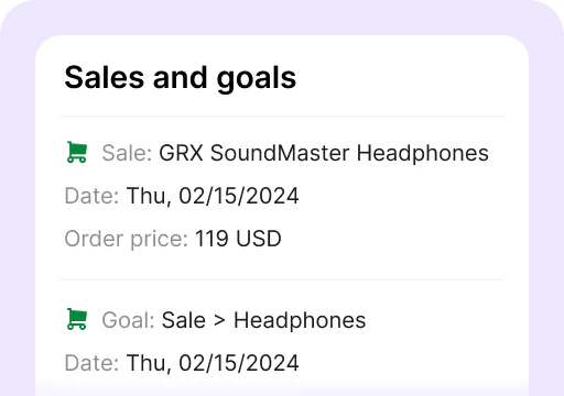 Sales and goals is one of the areas available in the customer details tab inside the Archives section of the LiveChat® agent app. It's where you see sales and goals data for a particular chat.