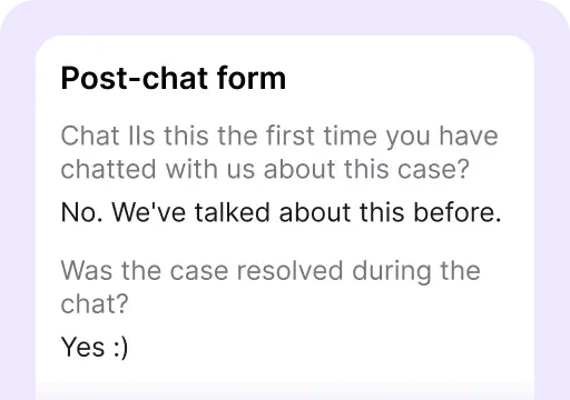 Post-chat survey is one of the areas available in the customer details tab inside the Archives section of the LiveChat agent app. It's where you see the information provided in the pre-chat survey.