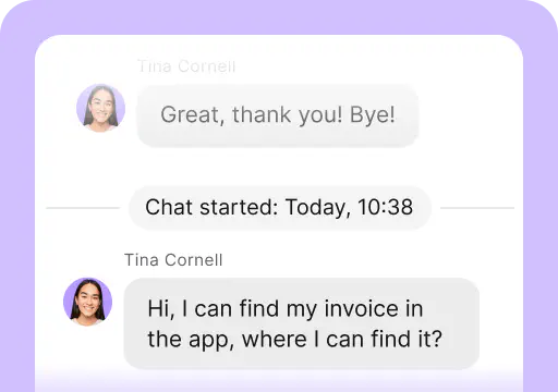 Chat history is one of the areas available in the chat feed inside the LiveChat® agent app. It's where you see the actual conversation taking place.