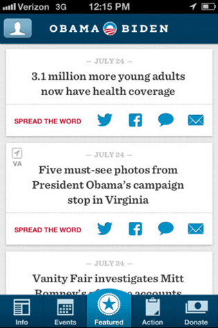 Obama for America app Obama for America app