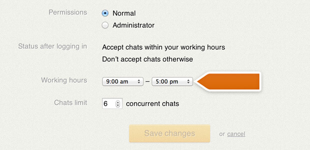 New LiveChat work scheduler