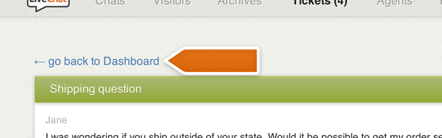 Contextual back button in LiveChat