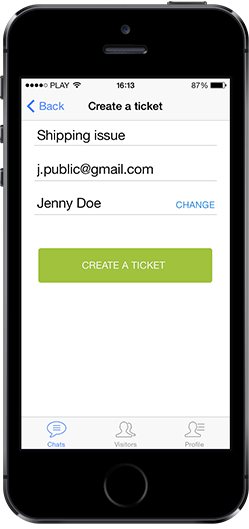 iPad and iPhone tickets in LiveChat apps iPad and iPhone tickets in LiveChat apps